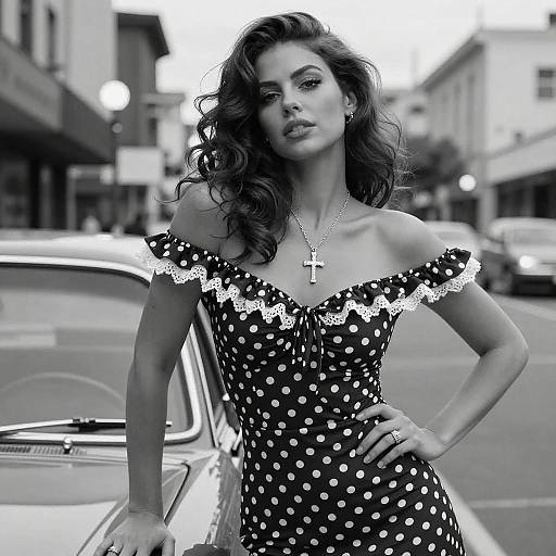 Retro Chic Woman in Monochrome