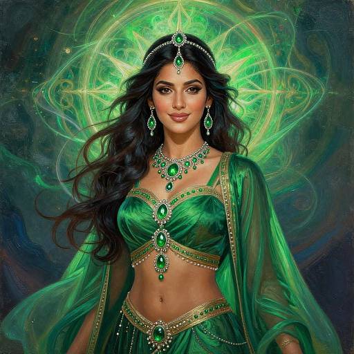 Emerald Sorceress in Mystic Glow