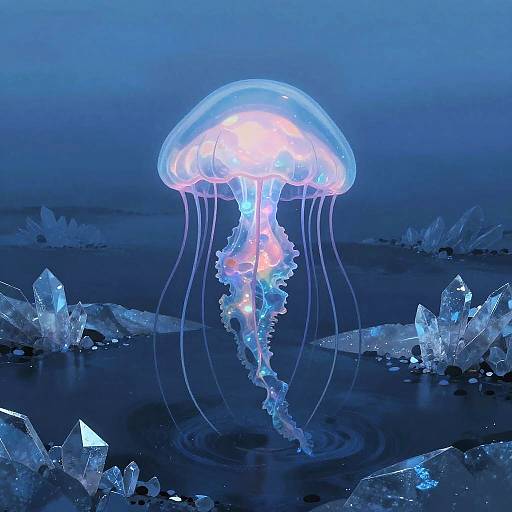 Luminescent Jellyfish on Icy Plains