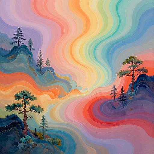 Surreal Outpaint Landscape with Vibrant Hues