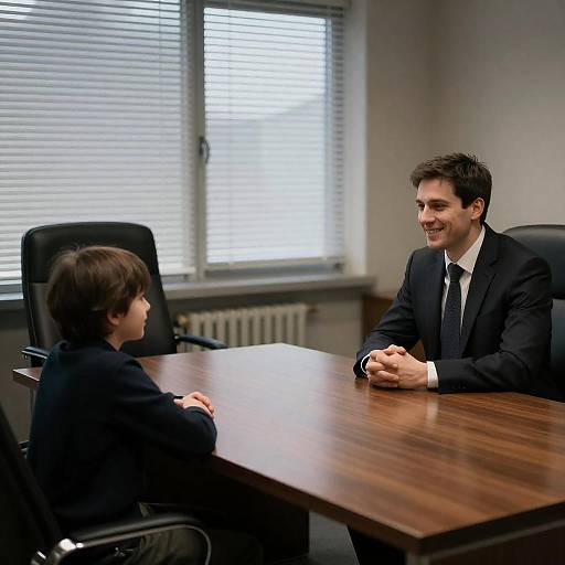 Man and Child Meeting in Office