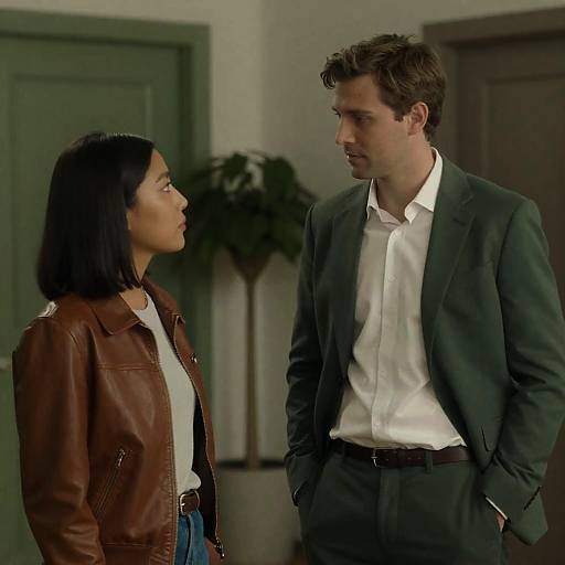 Intense Indoor Standoff Between Two Figures