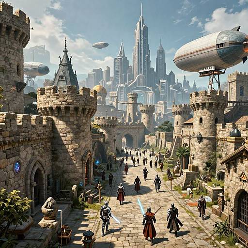 Futuristic Medieval Cityscape