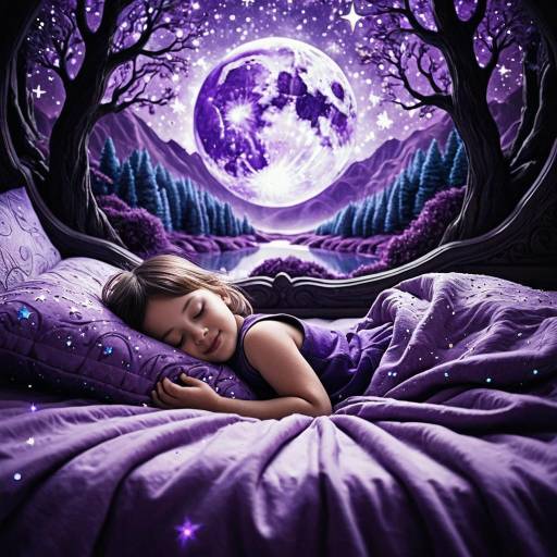 Child Dreaming of Violet Fantasy World