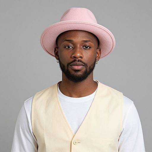 Pastel Attired Dark-Skinned Male Portrait