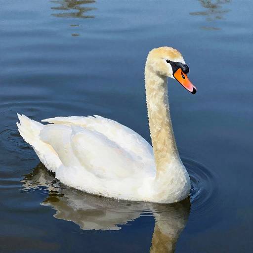 Vibrant Naive Art Swan