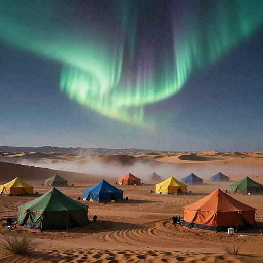 Cosmic Desert Festival Under Aurora