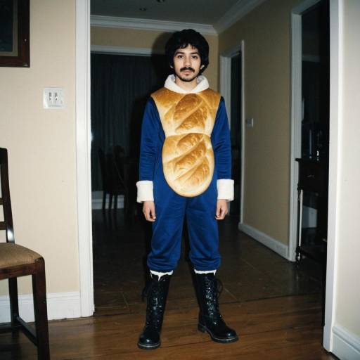 Boy in Bread Costume Indoors