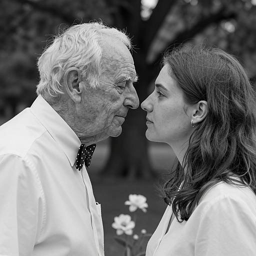 Intimate Moment: Elderly Man and Young Woman
