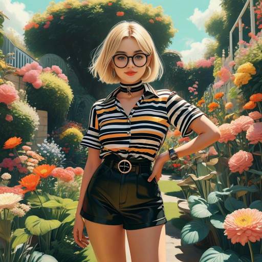 Ecstatic Girl in a Lavish Garden