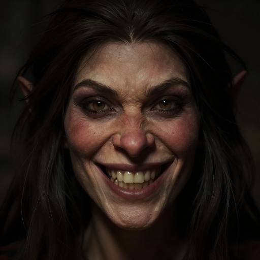 Stylized Female Troll Face Comic Art