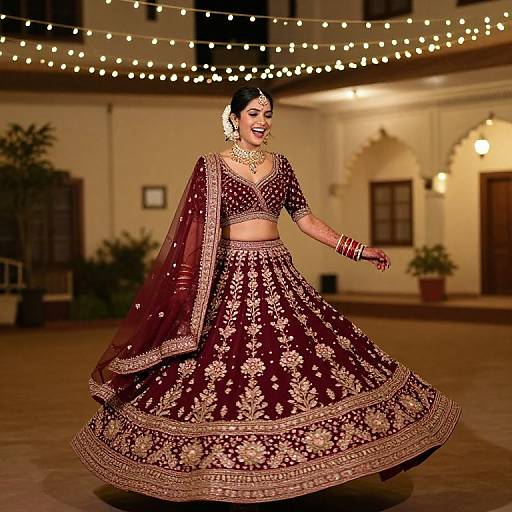 Joyful Indian Bride Dancing at Wedding