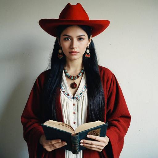 Woman in Red Hat Reading Book