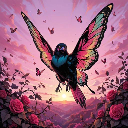 Colorful Butterfly in Sunset Harmony