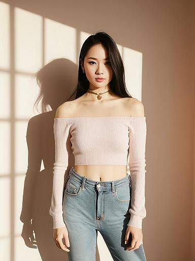 Young Woman in Casual Chic Outfit