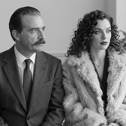 Vintage Black and White Couple Portrait