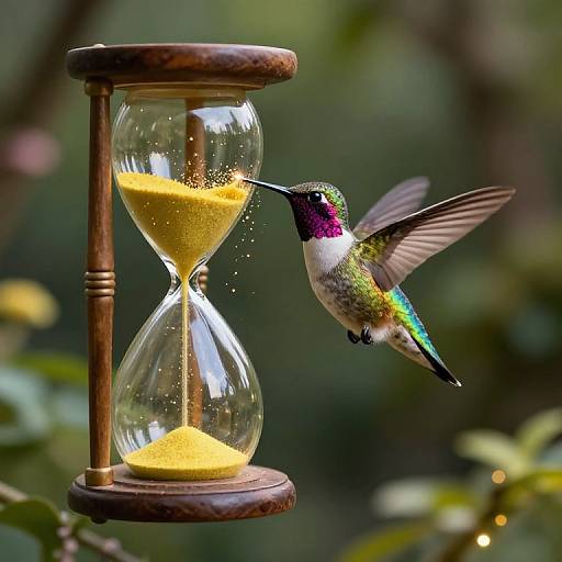 Hummingbird on Floating Hourglass