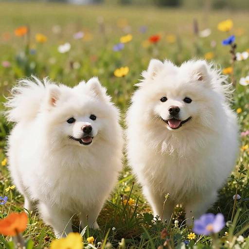 Fluffy Animals in Sunlit Meadow