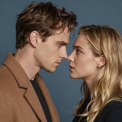 Intense Gaze: Close-Up Portrait of Two