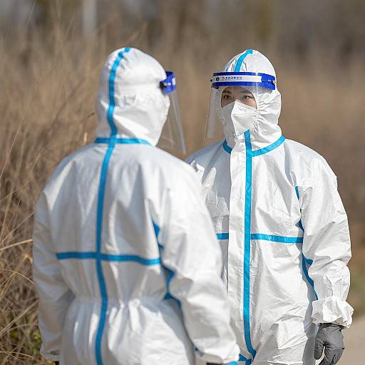 Sunlit Duo in Hazmat Suits