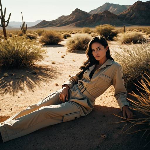 Glamorous Model in Desert Elegance