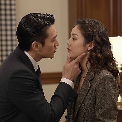 Intimate Moment Between Business Couple