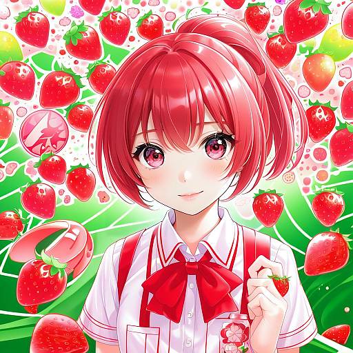 Illustration of Aoi nagisa, strawberry panic! in the style of Gou lianlian dogface