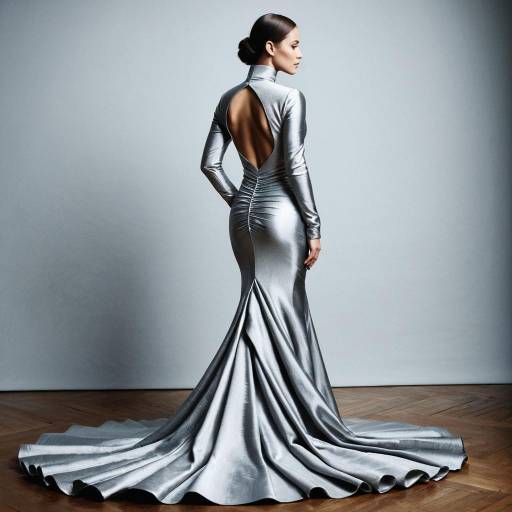 Elegant Dancer in Silver Sheath Dress Elegant Dancer in Silver Sheath Dress