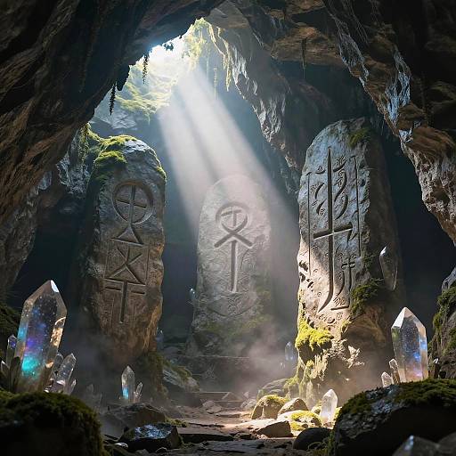Ethereal Wisdom Glyphs in Crystal Cave
