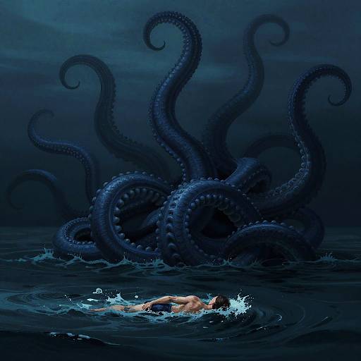 Surreal Ocean Fear with Tentacles