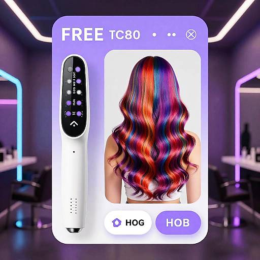 Futuristic Hair Color Changer UI