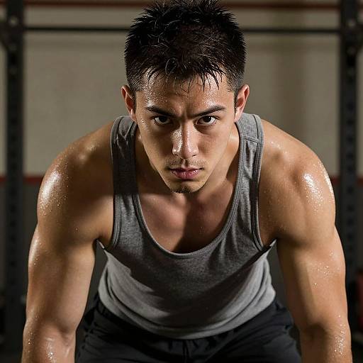 Photorealistic Muscular Man Workout