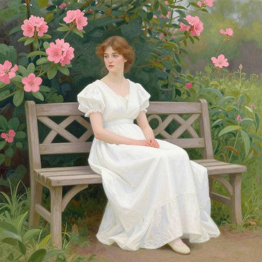Serene Woman in Classic Garden