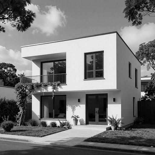 Modern Two-Story White House Exterior