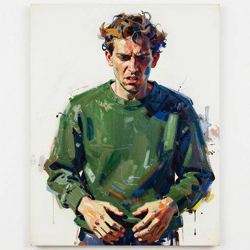 Expressionist Semi-Abstract Brooding Portrait