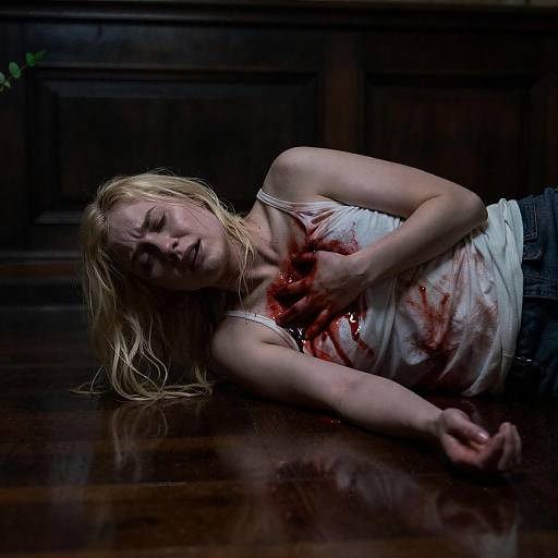 Eerie Woman in Blood-Soaked Clothes