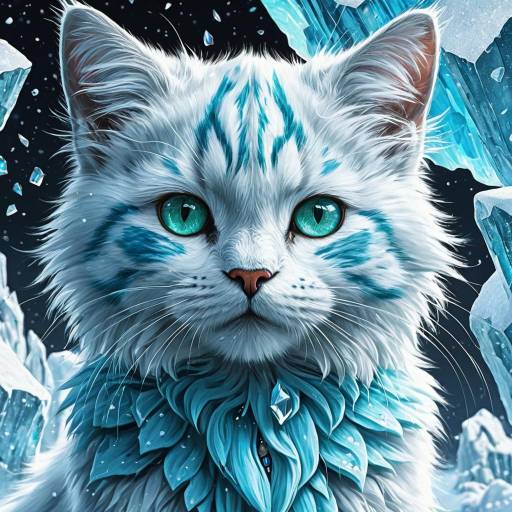 Frost She-Cat with Glowing Eyes