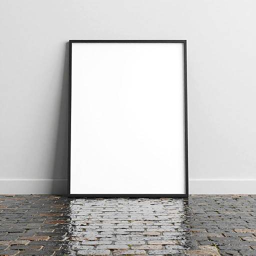 Rainy Cobblestone Town Square Art