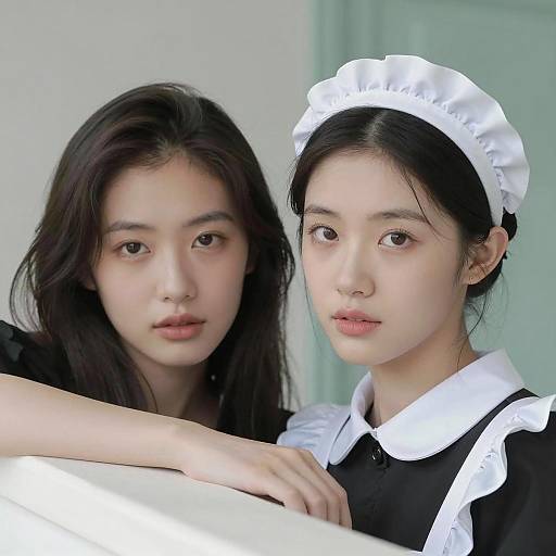 Portrait of Two Women in Contrast