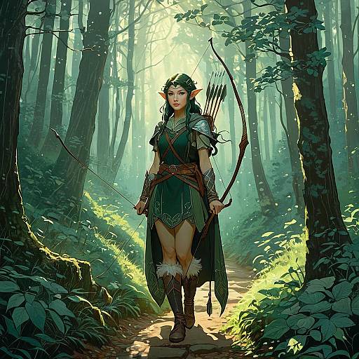 Forest Elf Archer in Morning Light
