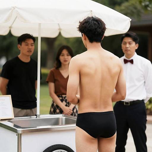 Men and Ice Cream: A Summer Scene