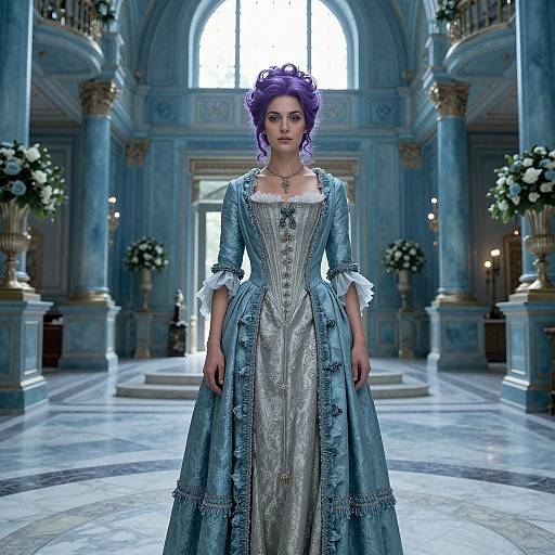 Amethyst Hair Victorian Couture Elegance