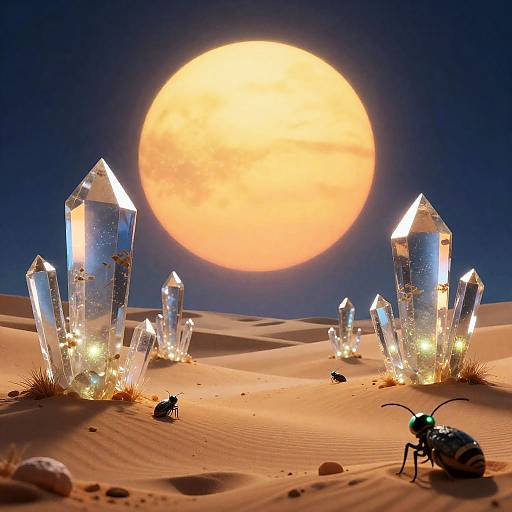 Twin Suns Crystal Desert Bioluminescent Nomads