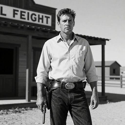 Western Hero with a Serious Stance