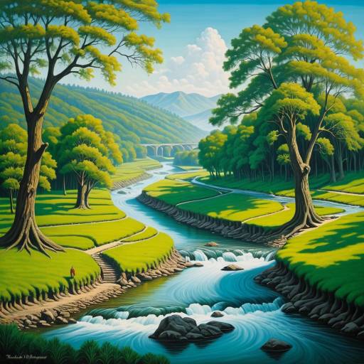 Utopian Landscape with River Segments