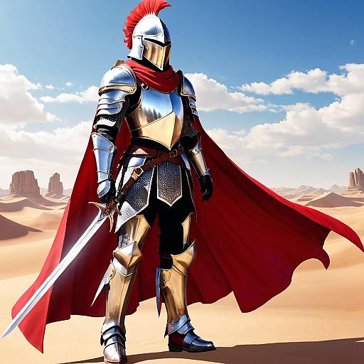 Knight in Desert Armor with Sword