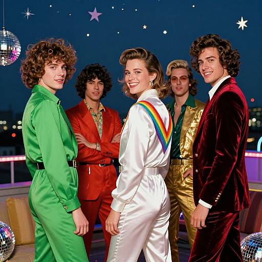 Retro Disco Friends Rooftop Party