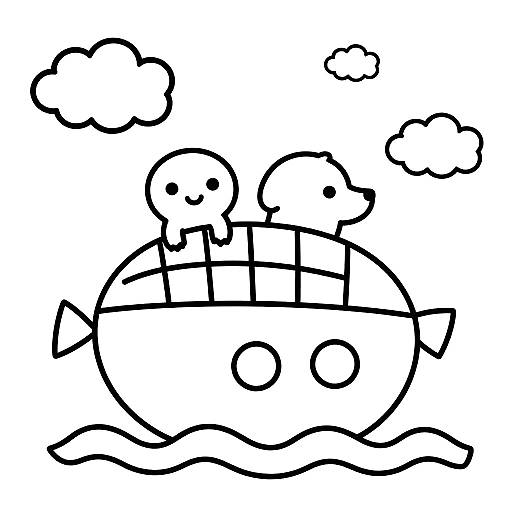 Toddler Noah's Ark Coloring Page