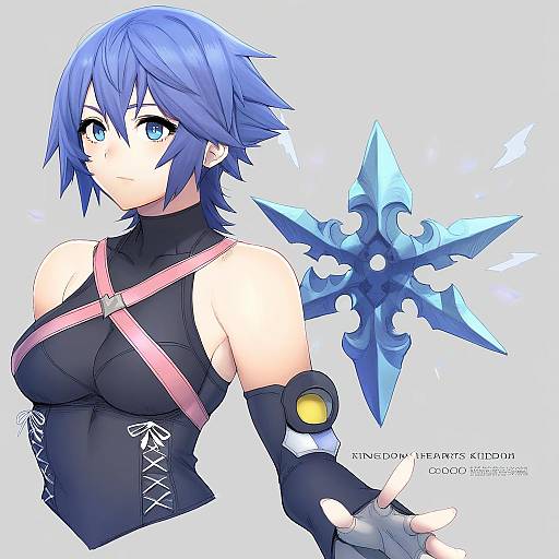 Illustration of Aqua (kingdom hearts), kingdom hearts in the style of Whoosaku
