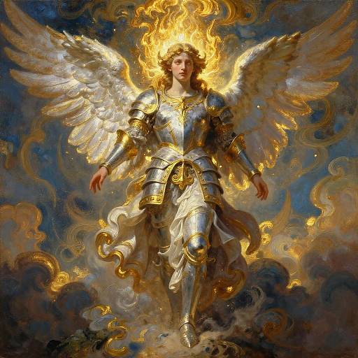 Baroque Seraphic Eagle-Knight Painting